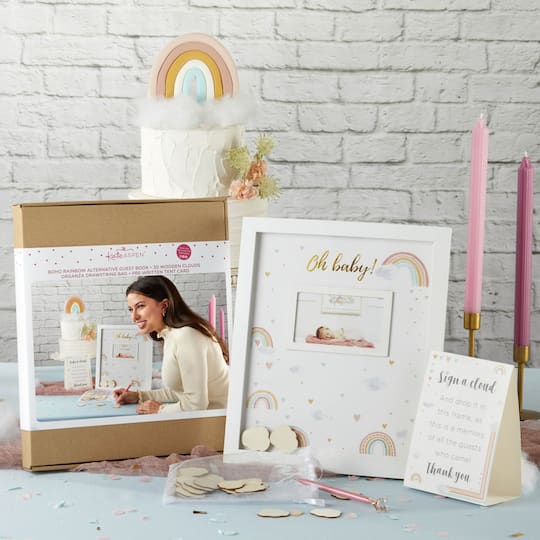 Kate Aspen Boho Rainbow Baby Shower Guest Book Alternative